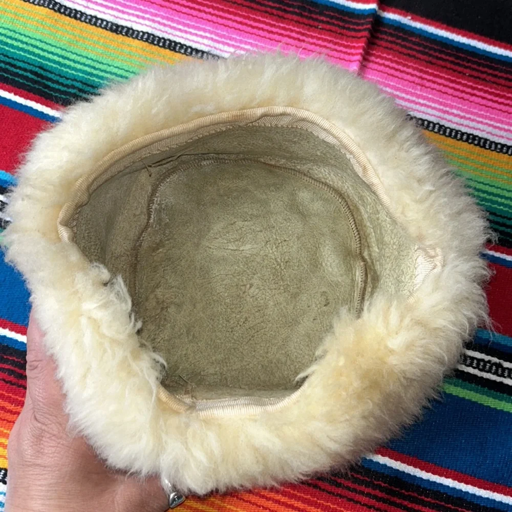 Vintage Handcrafted Genuine Sheepskin Hat - Picture 5 of 9